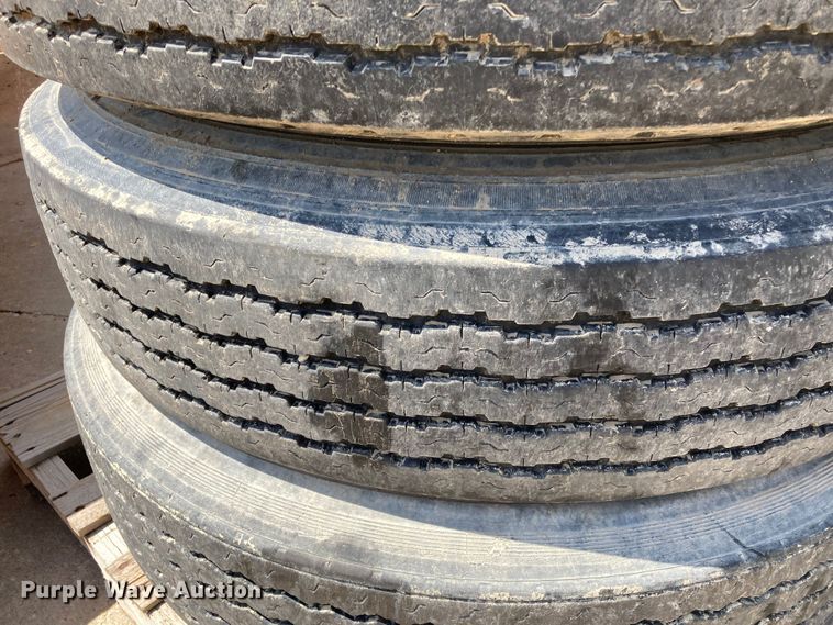 image for item HN9898 (4) Dayton 11R24.5 tires and wheels