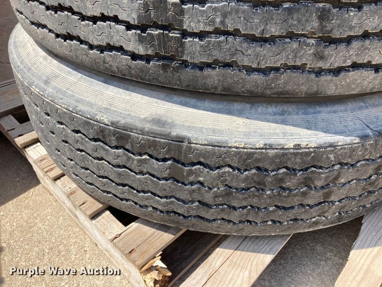 image for item HN9898 (4) Dayton 11R24.5 tires and wheels