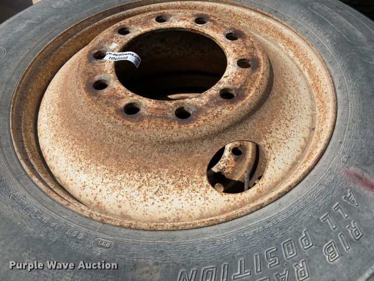 image for item HN9898 (4) Dayton 11R24.5 tires and wheels