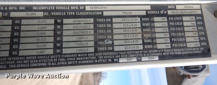 image for item KU9945 2005 Kenworth W900  ready mix truck