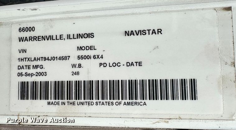 image for item KU9947 2003 International 5500i  ready mix truck