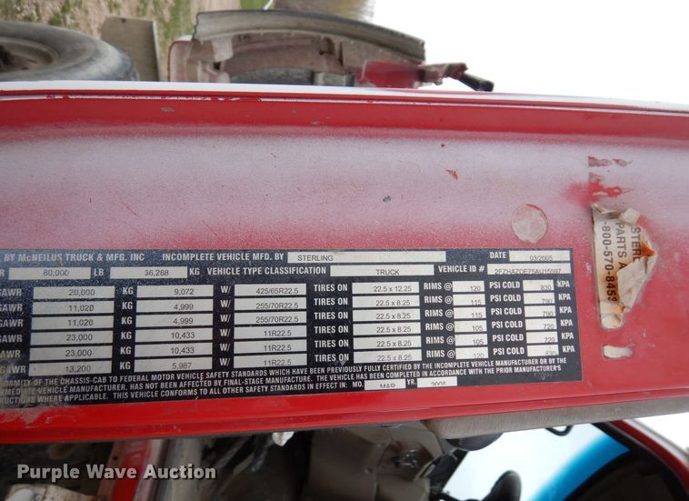 image for item KU9950 2005 Sterling LT9500  ready mix truck