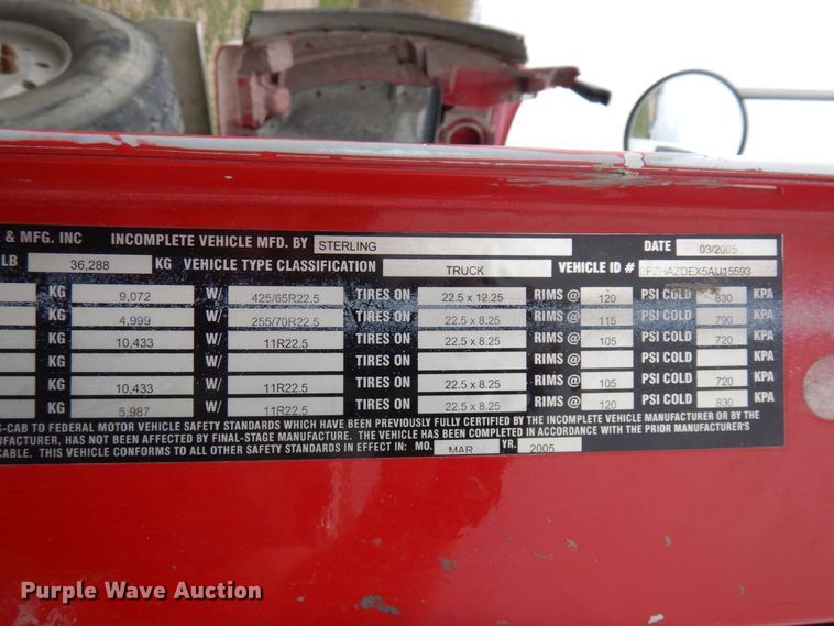 image for item KU9951 2005 Sterling LT9500  ready mix truck