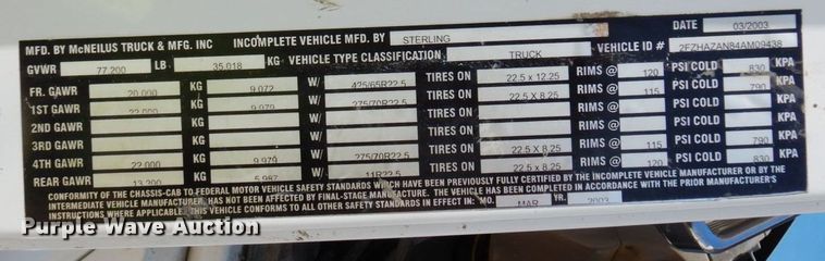 image for item KU9969 2004 Sterling LT9500  ready mix truck