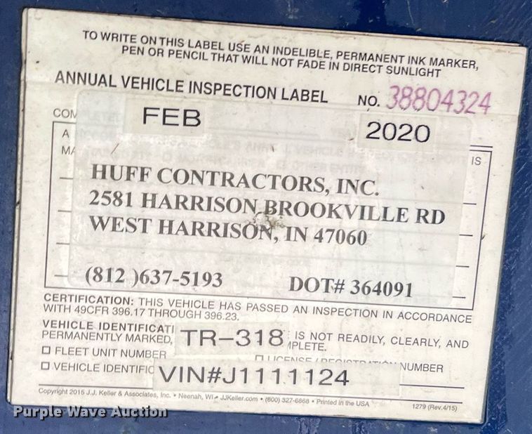 image for item LI9771 1988 Siebert  lowboy equipment trailer