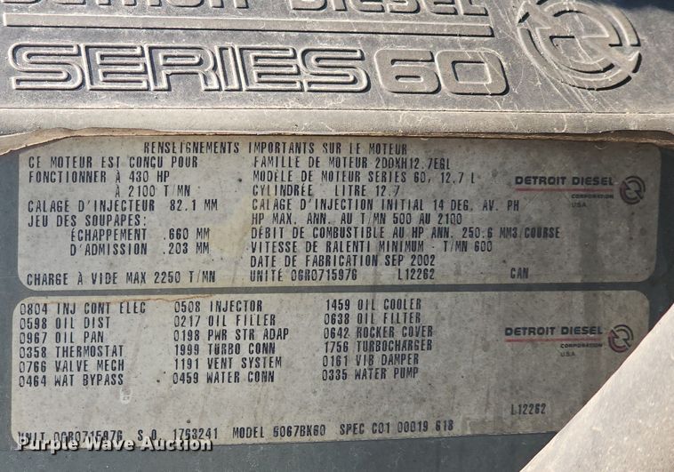 image for item LW9613 2003 Freightliner Century Class ST  semi truck