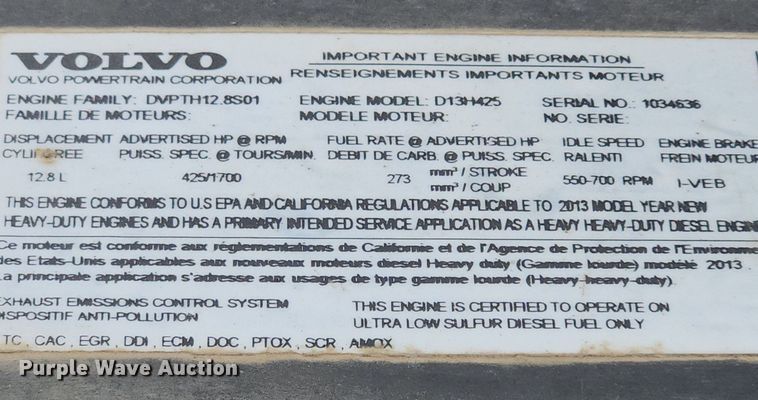 image for item LX9585 2014 Volvo VNL  semi truck