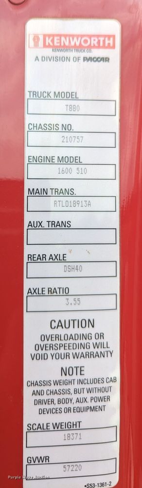 image for item MO9019 2018 Kenworth T880  semi truck