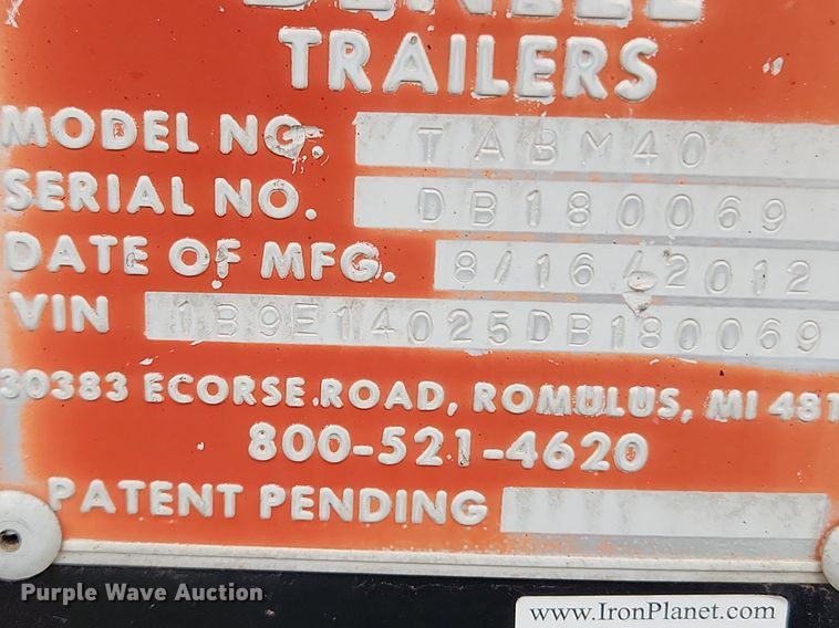 image for item MW9566 2013 Benlee TABM40  container trailer