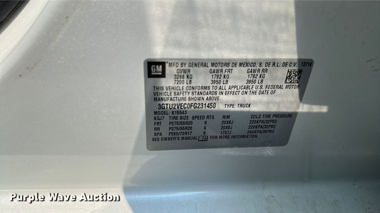 image for item AF9724 2015 GMC Sierra 1500 SLT  Crew Cab pickup truck