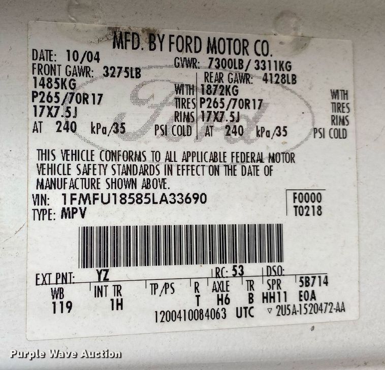 image for item DI7753 2005 Ford Expedition  SUV