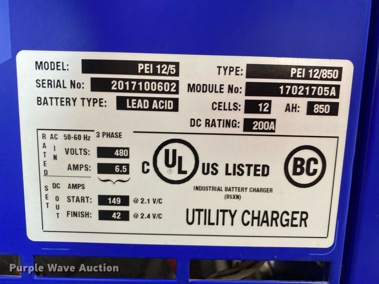 image for item DI7762 Infinity PEI 12/5  forklift charger