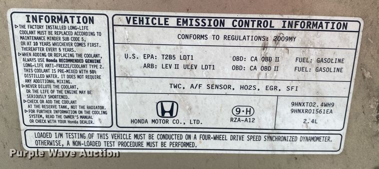 image for item DI7793 2009 Honda CR-V  SUV