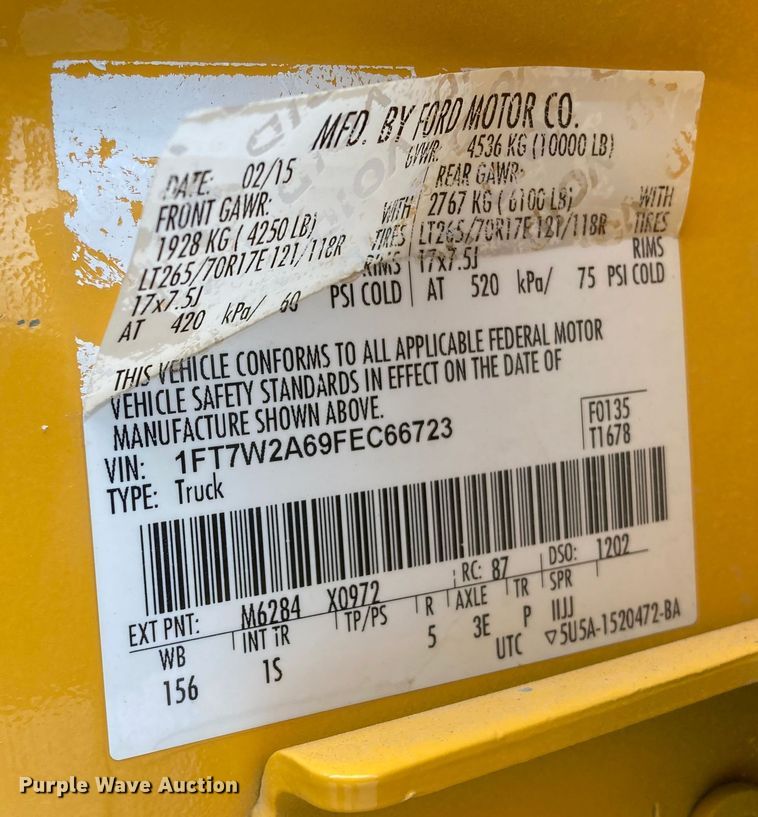 image for item DJ6166 2015 Ford F250 Super Duty  Crew Cab pickup truck