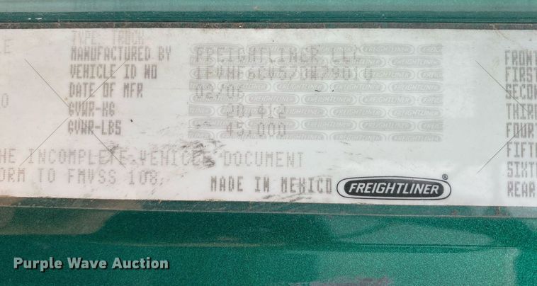 image for item DL7219 2007 Freightliner Classic 120  rollback truck