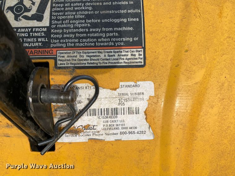 image for item DL7222 Cub Cadet RT65  rear tine tiller