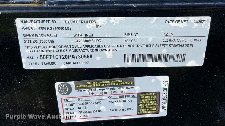 image for item DM0245 2023 Taxoma Trailers  tilt deck equipment trailer