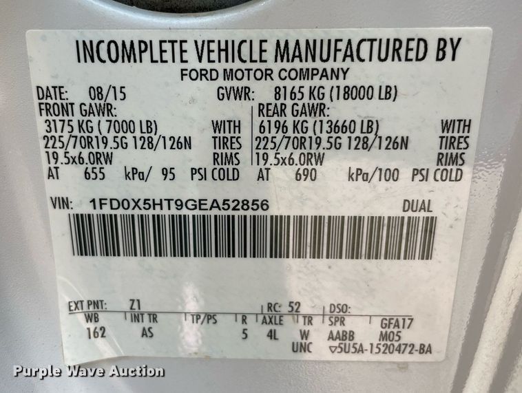 image for item DM0256 2016 Ford F550  SuperCab flatbed truck