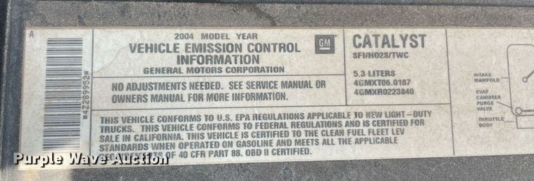 image for item DM0267 2004 Chevrolet Silverado 1500  pickup truck