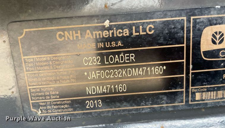 image for item DM0268 2013 New Holland C232  tracked skid steer loader