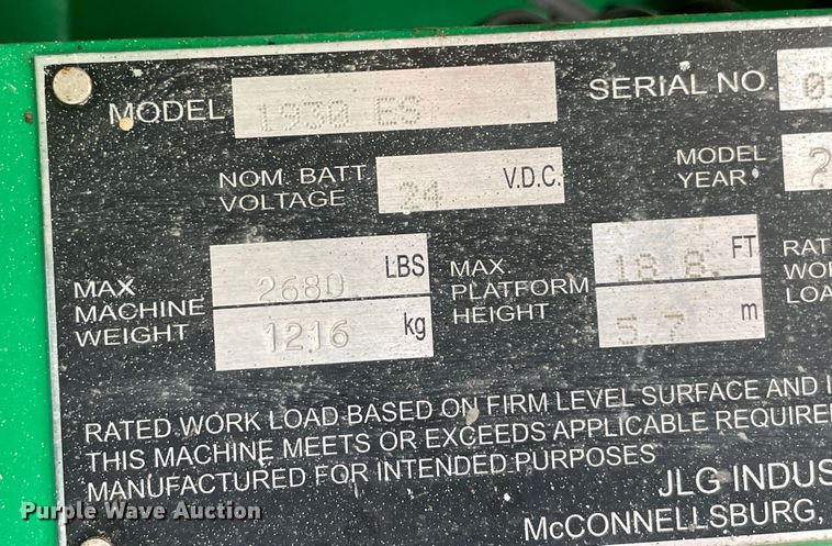 image for item DM0269 JLG 1930ES  scissor lift