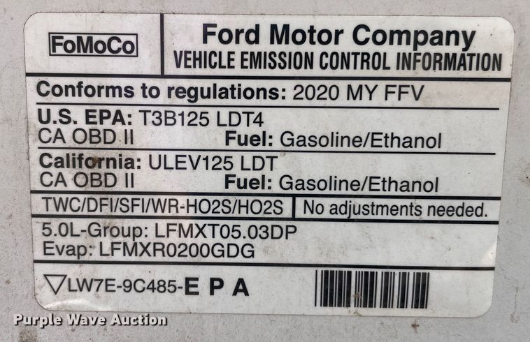 image for item DN4656 2020 Ford F150  pickup truck