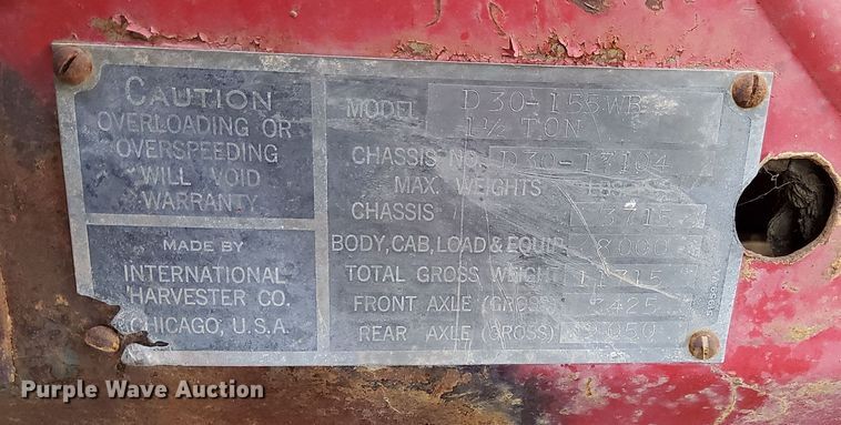 image for item DN6893 1936 International D30  truck cab and chassis