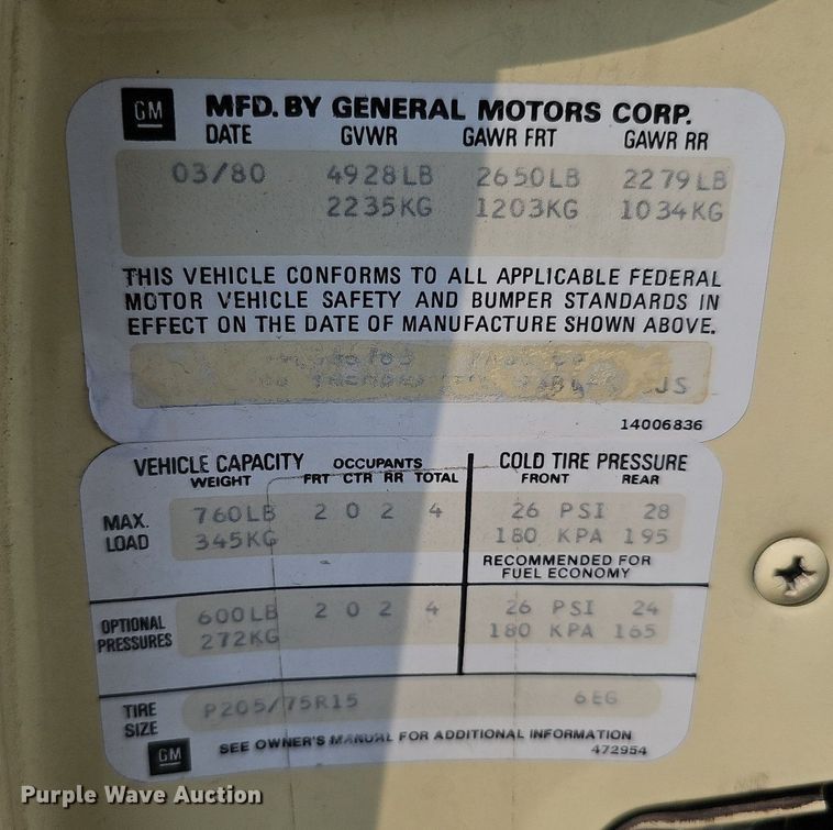 image for item DO4405 1980 Cadillac Eldorado