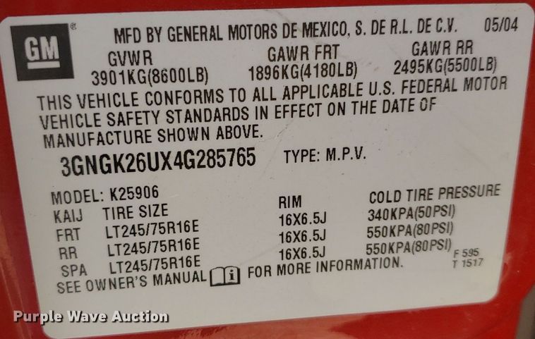 image for item DP7921 2004 Chevrolet Suburban  SUV