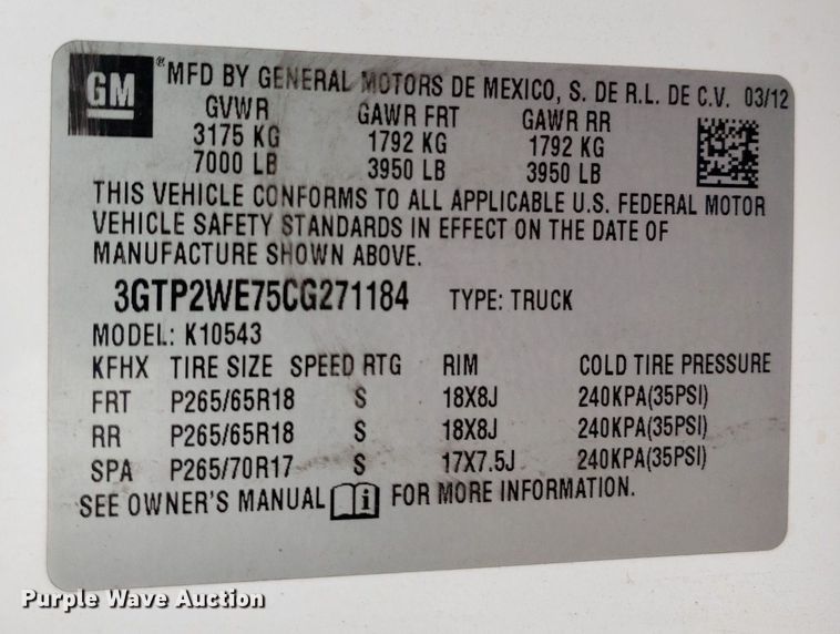 image for item DP7950 2012 GMC Sierra 1500  Crew Cab pickup truck