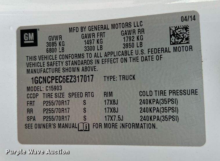 image for item DQ1955 2014 Chevrolet Silverado 1500  flatbed pickup truck