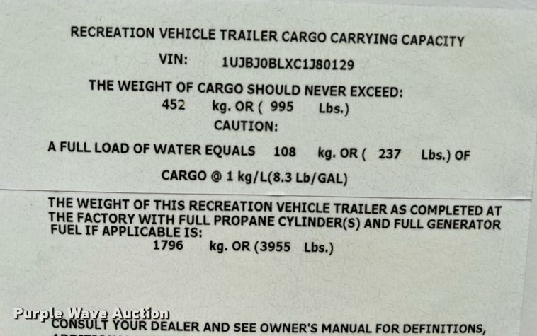 image for item DQ2066 2012 Jayco Jay Feather  camper