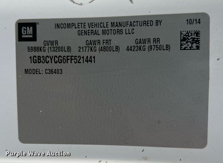 image for item DQ2067 2015 Chevrolet Silverado 3500HD  flatbed pickup truck