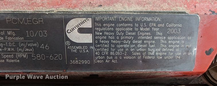 image for item DR6963 2003 Cummins ISX 475