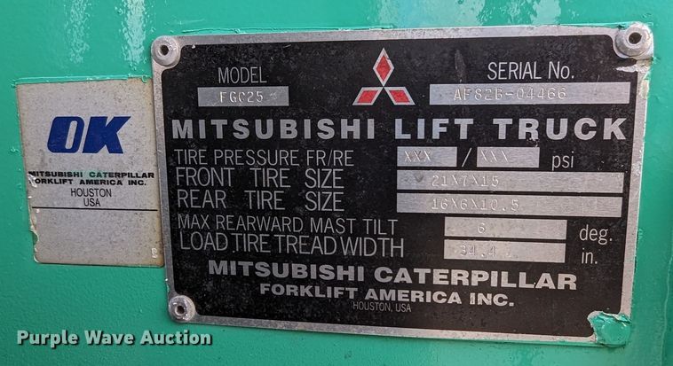 image for item DR6971 Mitsubishi FGC25  forklift