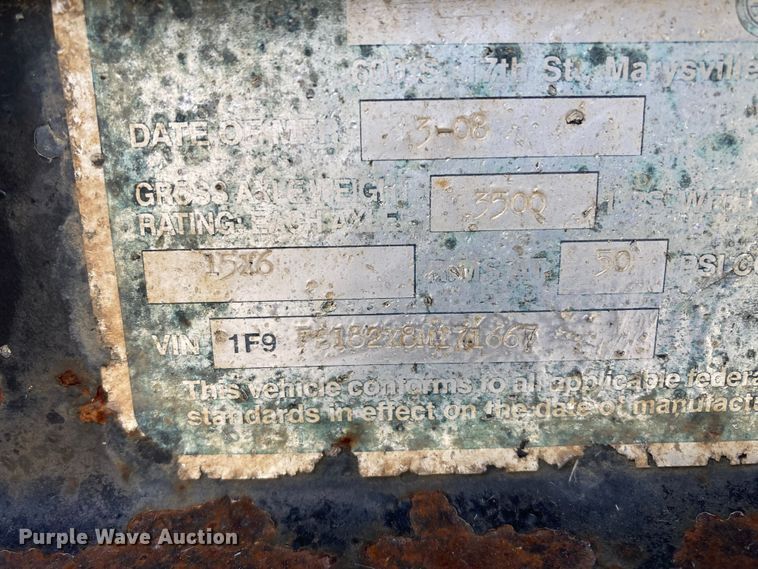 image for item HN9880 2008 Fastline  utility trailer