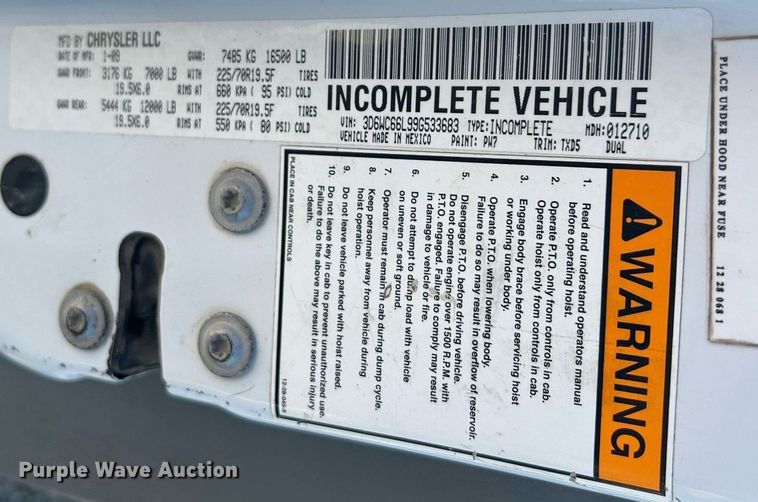 image for item II9058 2009 Dodge Ram 4500HD  truck cab and chassis