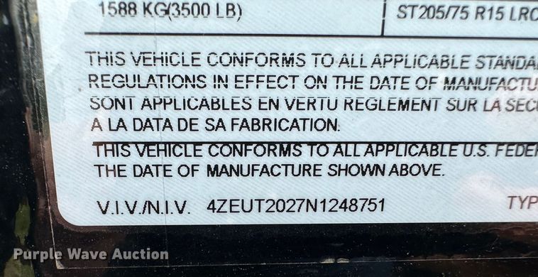 image for item JC9979 2022 Load Trail  utility trailer