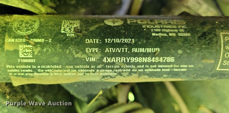 image for item JO9139 2022 Polaris Ranger XP 1000  utility vehicle