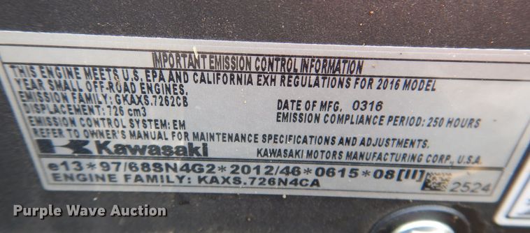 image for item JO9147 2016 Cub Cadet RZTS  ZTR lawn mower