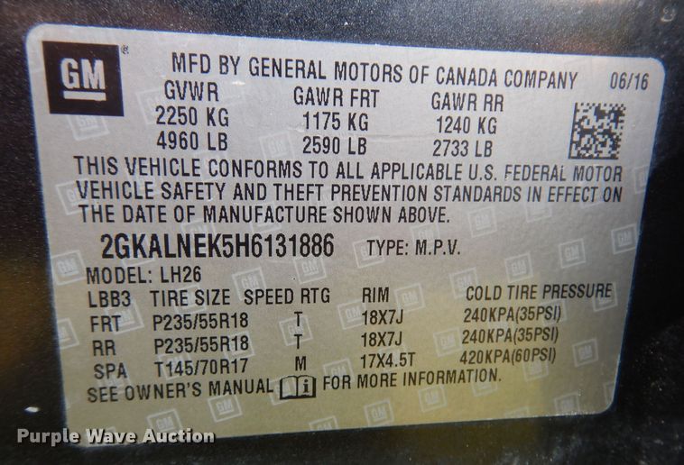 image for item JO9157 2017 GMC Terrain SLE  SUV