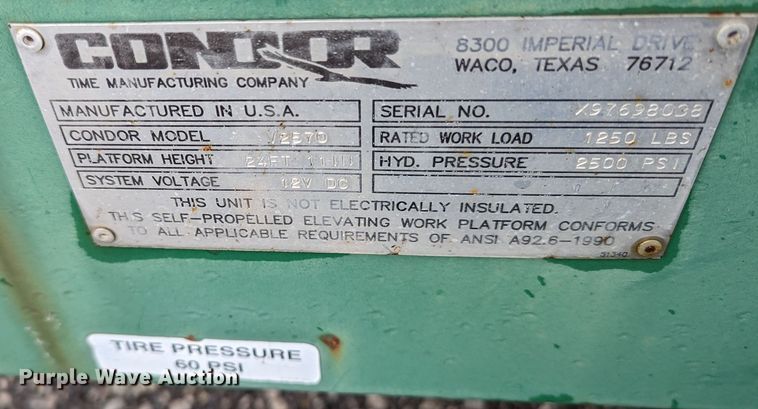 image for item KB9422 Condor V2570  scissor lift