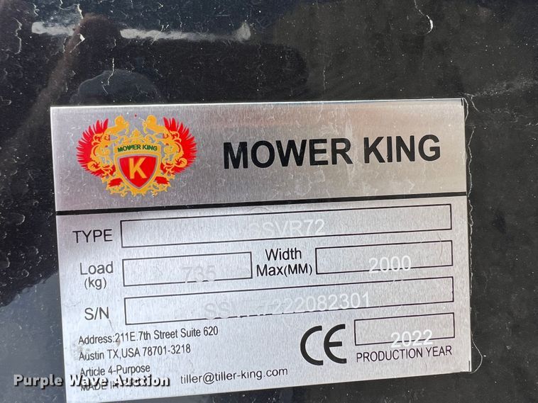 image for item KR9447 2022 Mower King SSVR72  skid steer roller