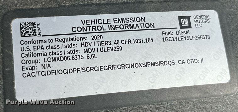 image for item LA9961 2020 Chevrolet Silverado 2500HD  Crew Cab utility bed pickup truck