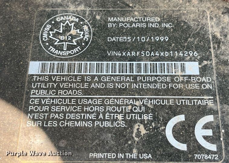 image for item LA9977 1999 Polaris Ranger  utility vehicle