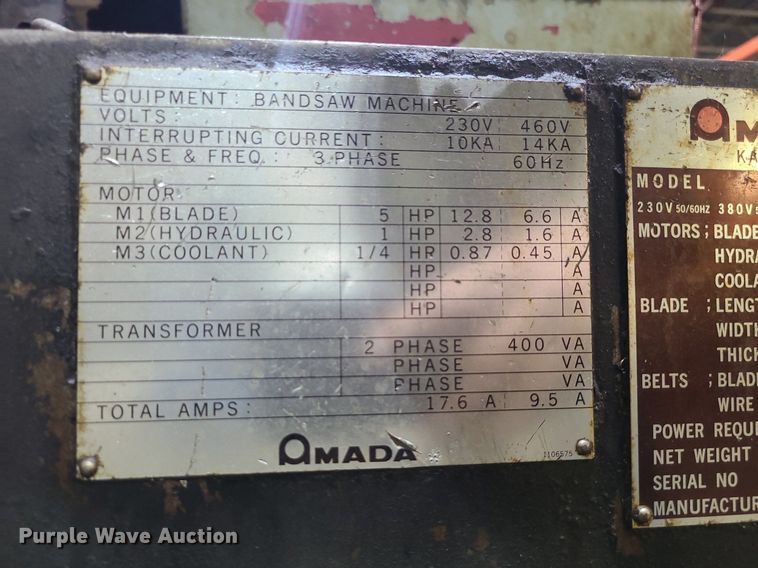 image for item LE9111 Amada HFA250W  bandsaw