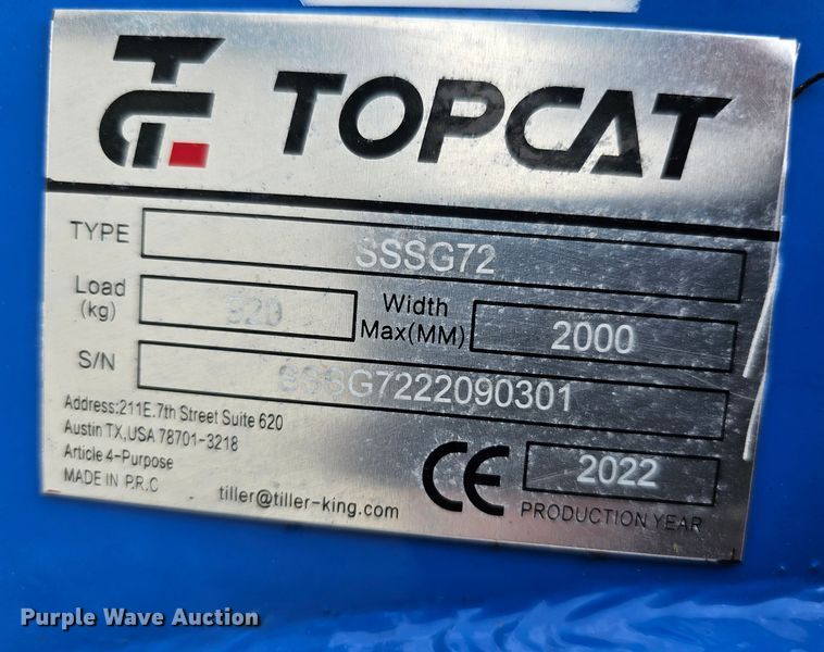 image for item LE9397 2022 Top Cat SSSG72  skid steer grader