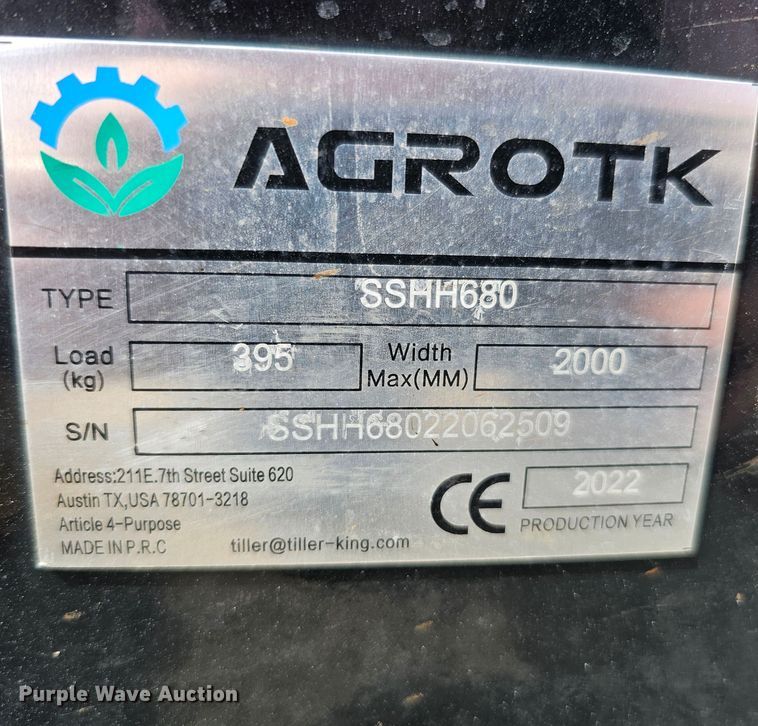 image for item LE9401 2022 Agrotk SSHH680  skid steer breaker