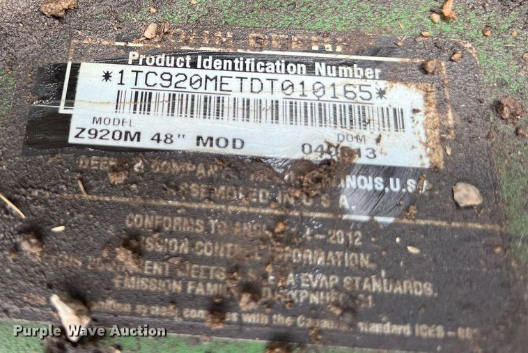 image for item LG9134 John Deere Z920M  ZTR lawn mower