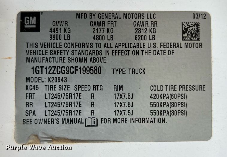 image for item LG9188 2012 GMC Sierra 2500HD  Crew Cab utility bed pickup truck